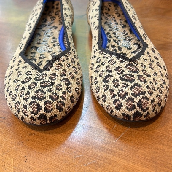 Rothy’s round toe flat ballerina slip on mini cheetah brown tan women’s 7.5 - Picture 2 of 10